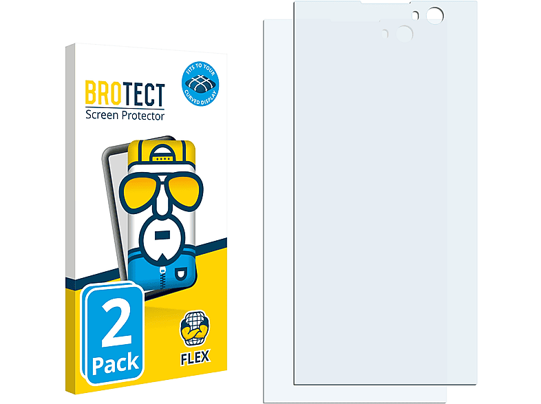 BROTECT Xperia Curved Full-Cover XA2) 3D 2x Schutzfolie(für Sony Flex