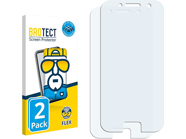 BROTECT 2x Flex Full-Cover 3D Curved Schutzfolie(für Samsung Galaxy A3 2017)