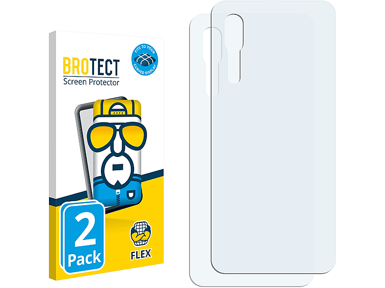BROTECT 2x Flex 3D 10s Full-Cover Pro) Curved Schutzfolie(für ZTE Axon