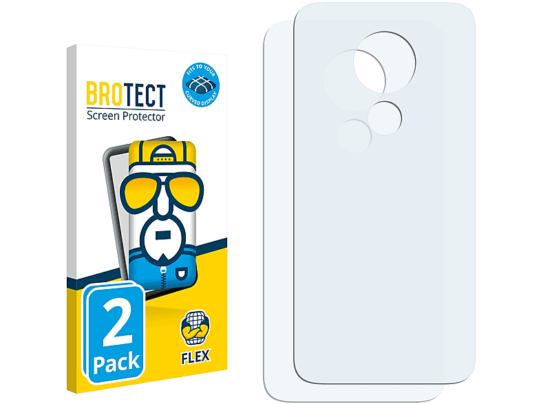 BROTECT 2x Flex Full-Cover 3D Curved Schutzfolie(für Motorola Moto G7 Power)