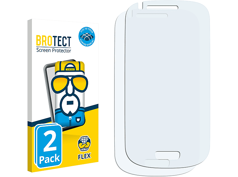 BROTECT 2x Flex Full-Cover I8190) Curved Mini S3 Schutzfolie(für 3D Galaxy Samsung