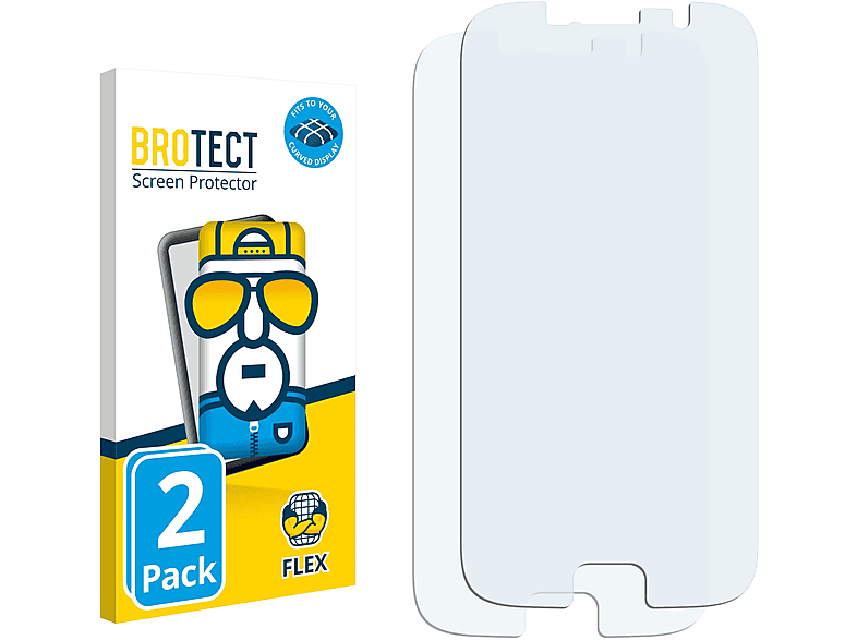 BROTECT 2x Flex Full-Cover 3D Curved Schutzfolie(für Samsung Galaxy S6)