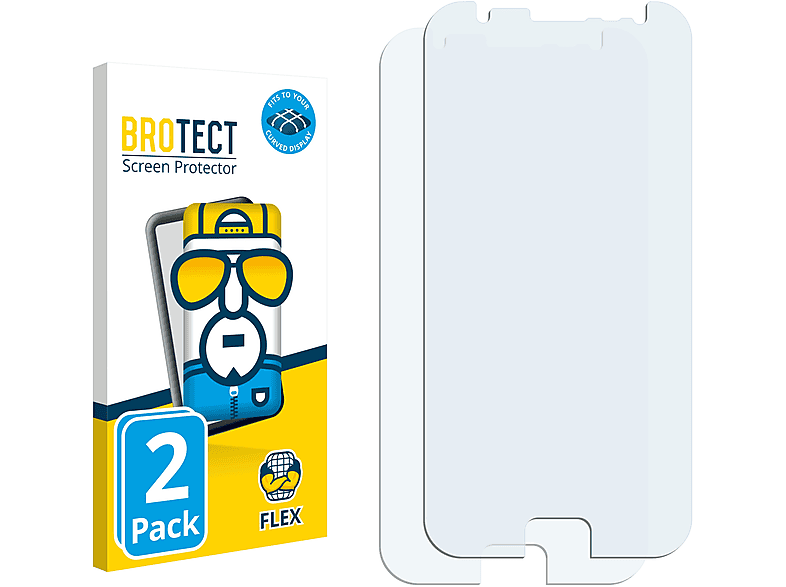 BROTECT 2x Flex Full-Cover 3D Curved Schutzfolie(für Samsung Galaxy J3 Emerge)