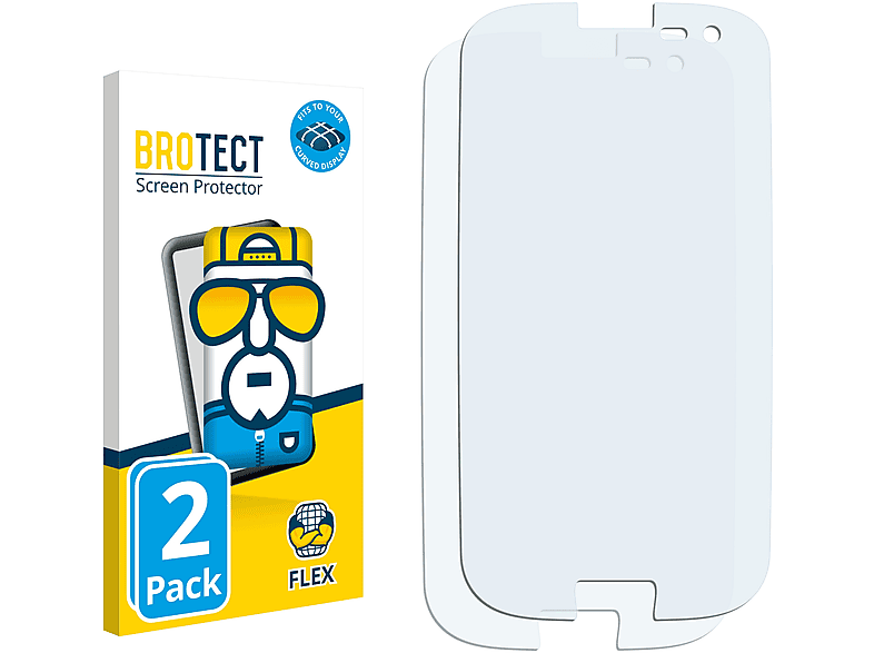 3D BROTECT Galaxy Schutzfolie(für Curved S3 Samsung I9300) Flex 2x Full-Cover