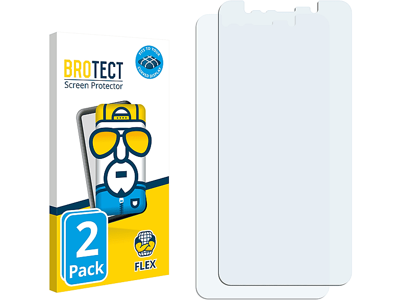 BROTECT 2x Flex Full-Cover 3D Curved Schutzfolie(für Samsung Galaxy A7 2018)