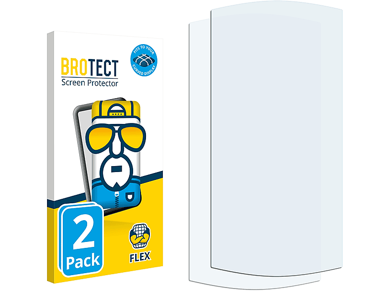 BROTECT 2x Flex Full-Cover 3D Curved Schutzfolie(für Yamay SW351)
