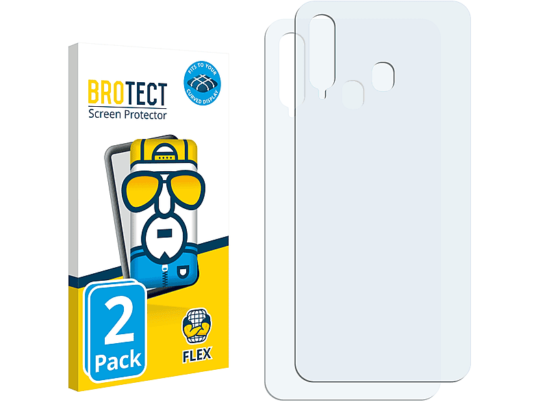 BROTECT 2x 3D Schutzfolie(für Samsung Galaxy A8s) Full-Cover Flex Curved