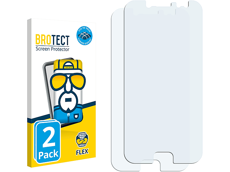 BROTECT 2x Flex Full-Cover 3D Curved Schutzfolie(für Samsung Galaxy J7 Pro)