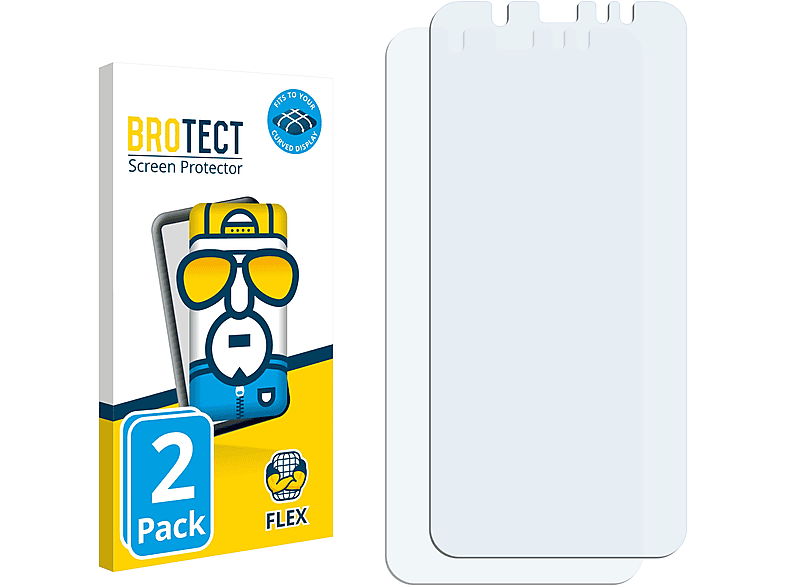 BROTECT 2x Flex Samsung Galaxy 3D A6 Curved 2018) Schutzfolie(für Full-Cover Plus