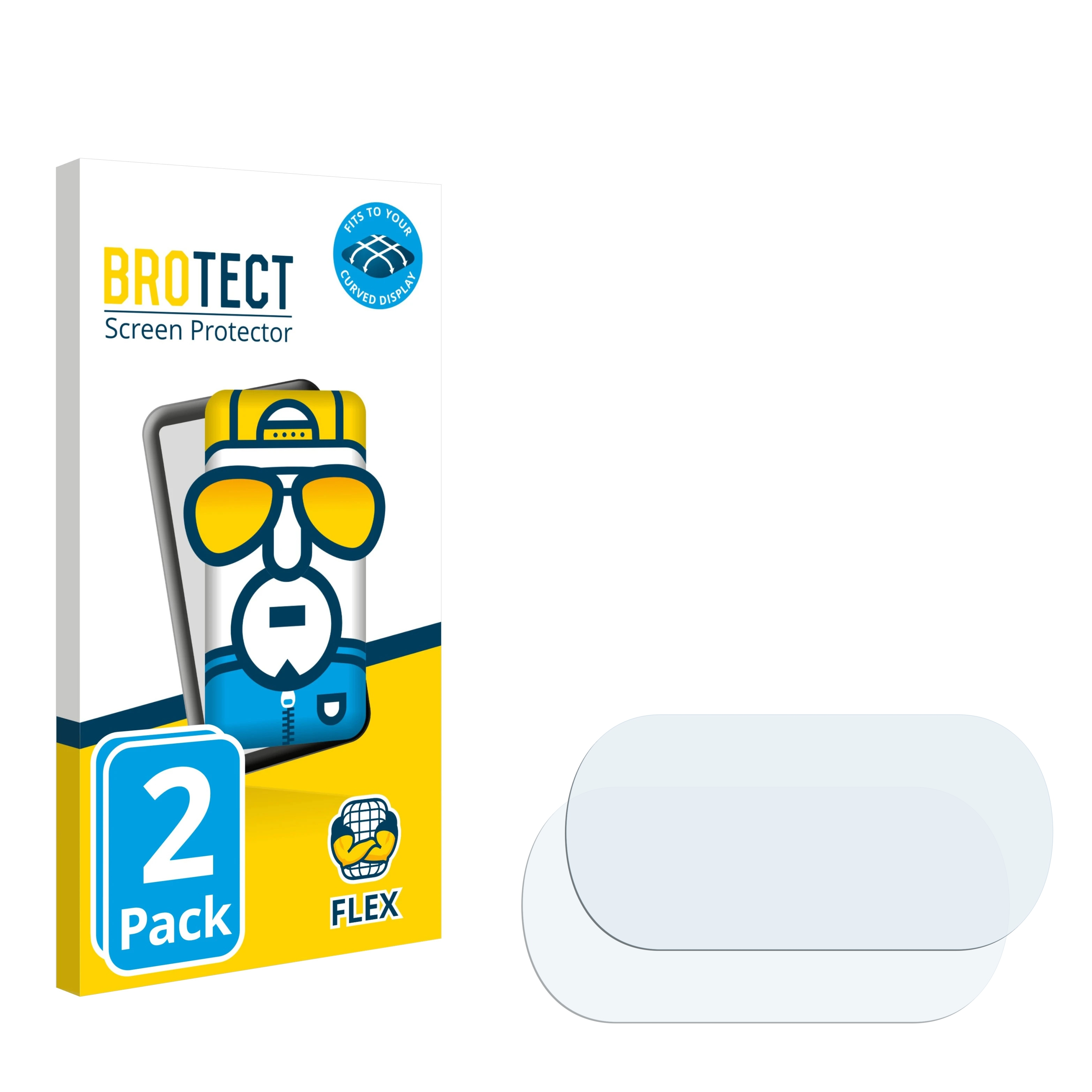 BROTECT 2x Flex Full-Cover 3D Schutzfolie(für connect Curved ViFit Tracker) Activity Medisana