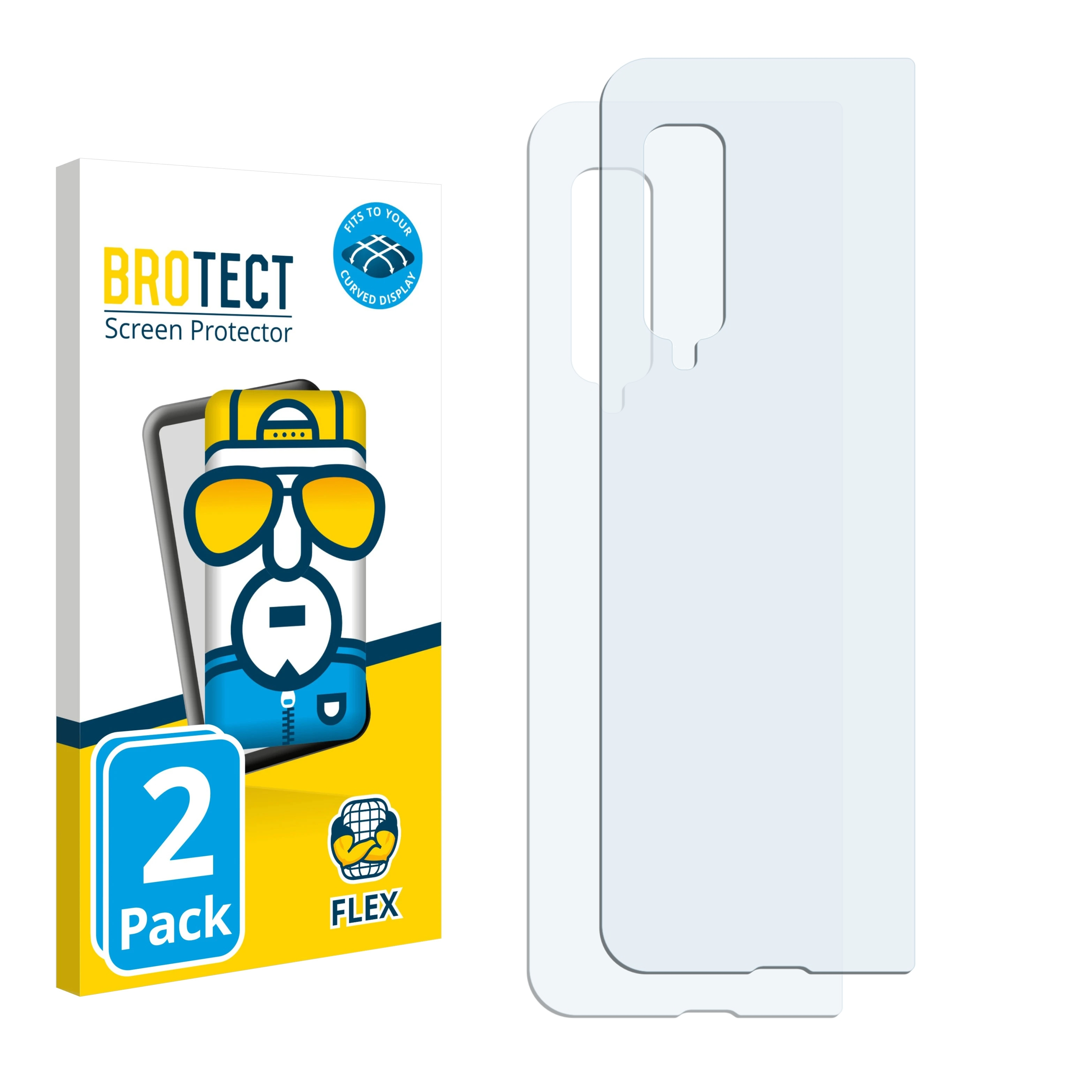 BROTECT 2x Flex Full-Cover Curved Galaxy Samsung 3D Fold) Schutzfolie(für