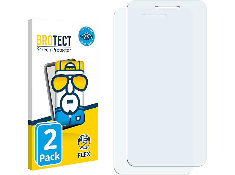 BROTECT 2x Flex Schutzfolie(für Full-Cover Lite Huawei Curved 2017) P8 3D