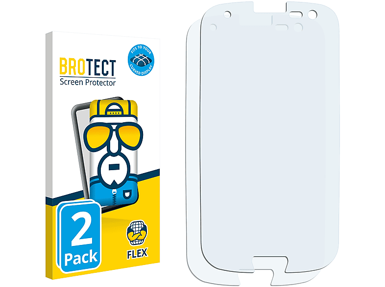 BROTECT 2x Flex Full-Cover 3D Curved Schutzfolie(für Samsung Galaxy S3 Neo I9300I)