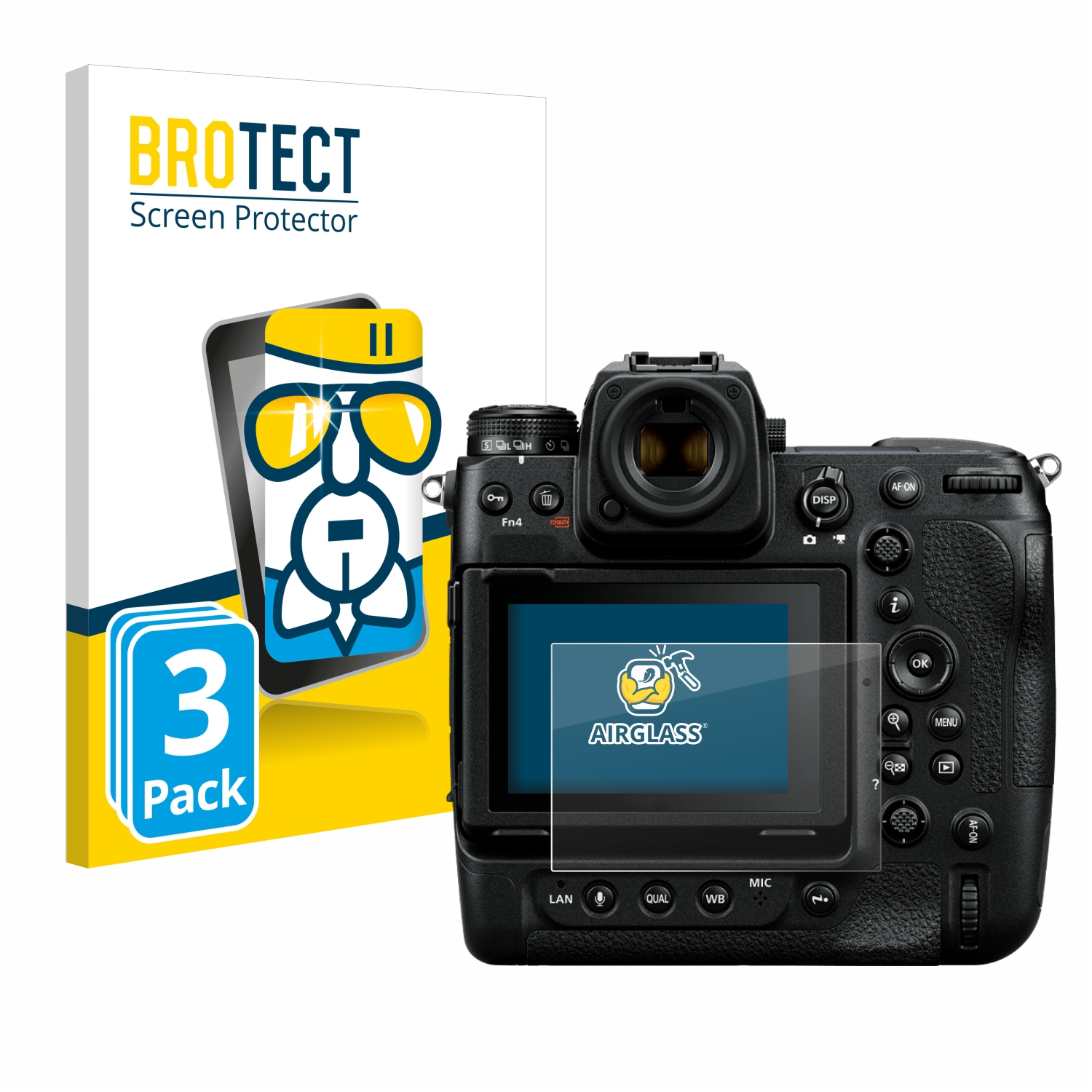BROTECT 3x Airglass klare Schutzfolie(für Z Nikon 9)