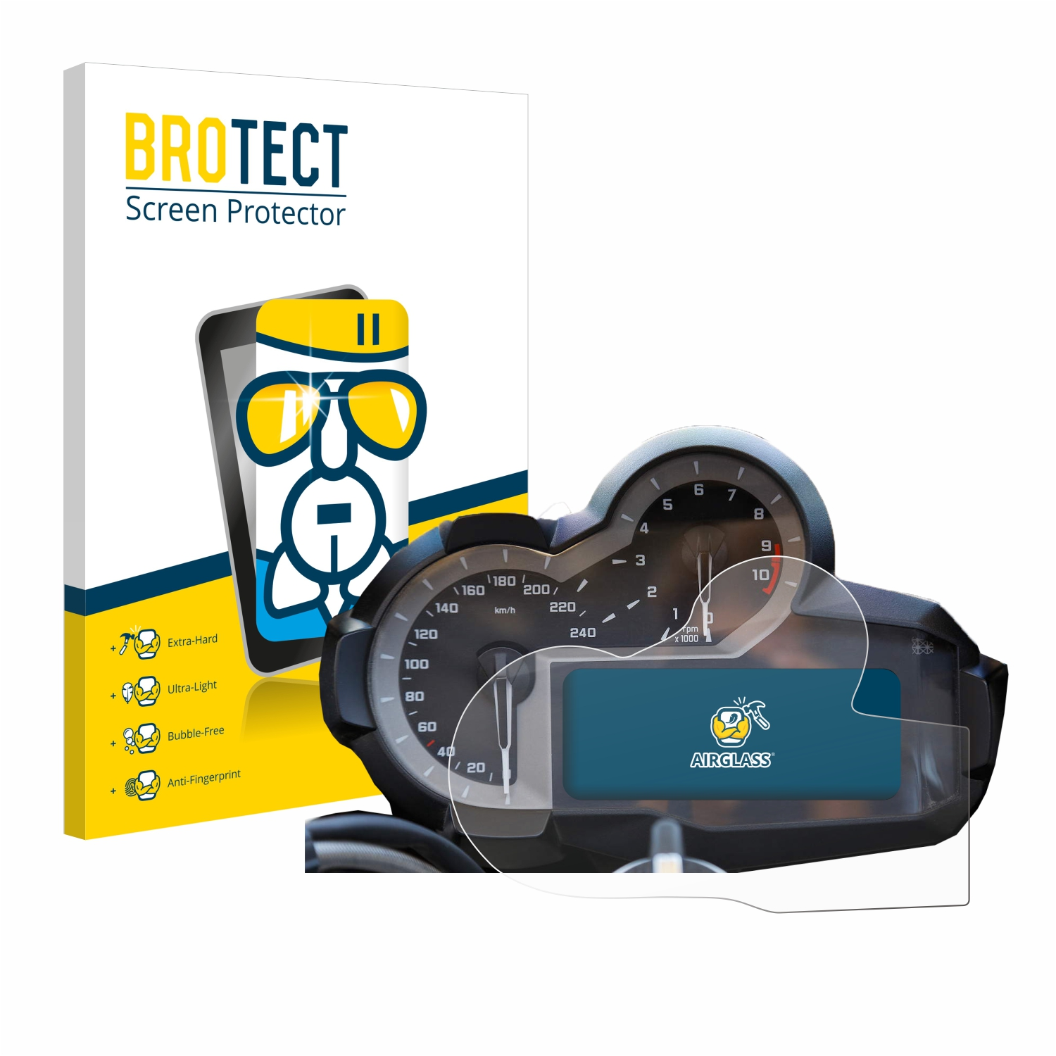 BROTECT Airglass klare Schutzfolie(für BMW 1200 K50 Tachoanzeige) R GS 2013-2018