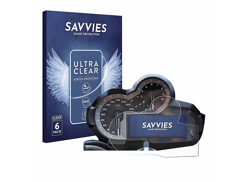 SAVVIES 6x K50 Tachoanzeige) 1200 Schutzfolie(für klare BMW GS R 2013-2018