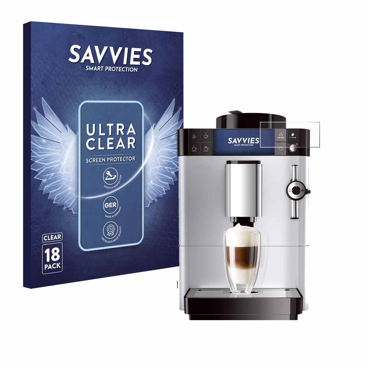 SAVVIES 18x klare Caffeo Schutzfolie(für Melitta Passione)
