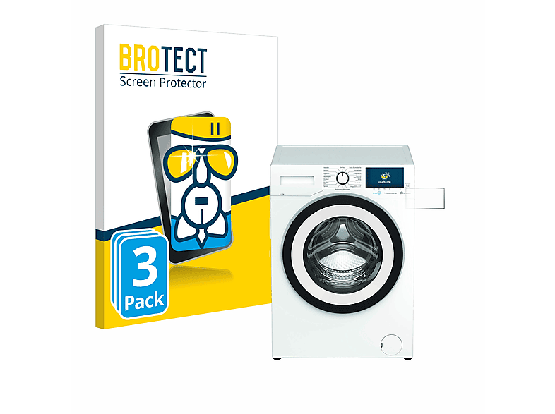 BROTECT 3x Airglass klare Schutzfolie(für Beko WMY81466ST1) | Displayschutz für Waschgeräte