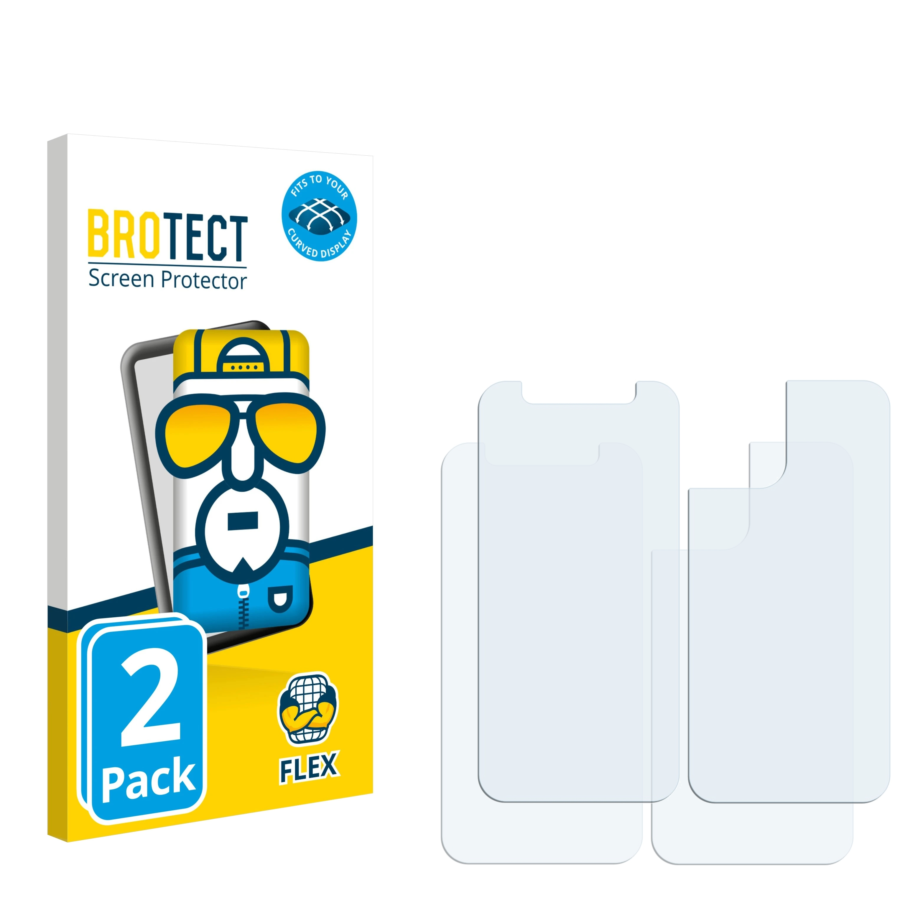 BROTECT 2x Flex Full-Cover 3D Schutzfolie(für mini) iPhone Curved 12 Apple