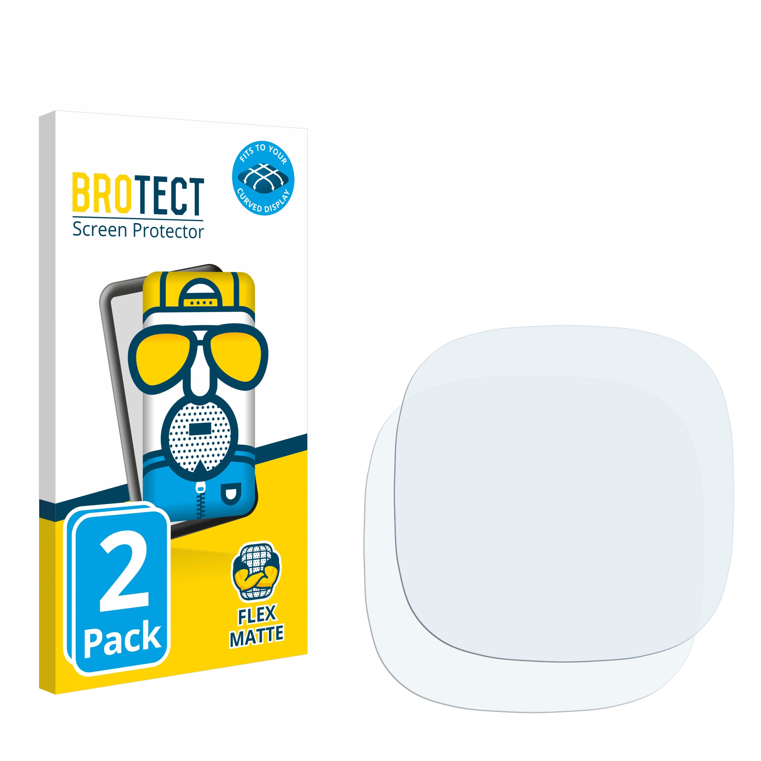 BROTECT 2x 3) matt Schutzfolie(für Curved Flex Versa Full-Cover Fitbit 3D
