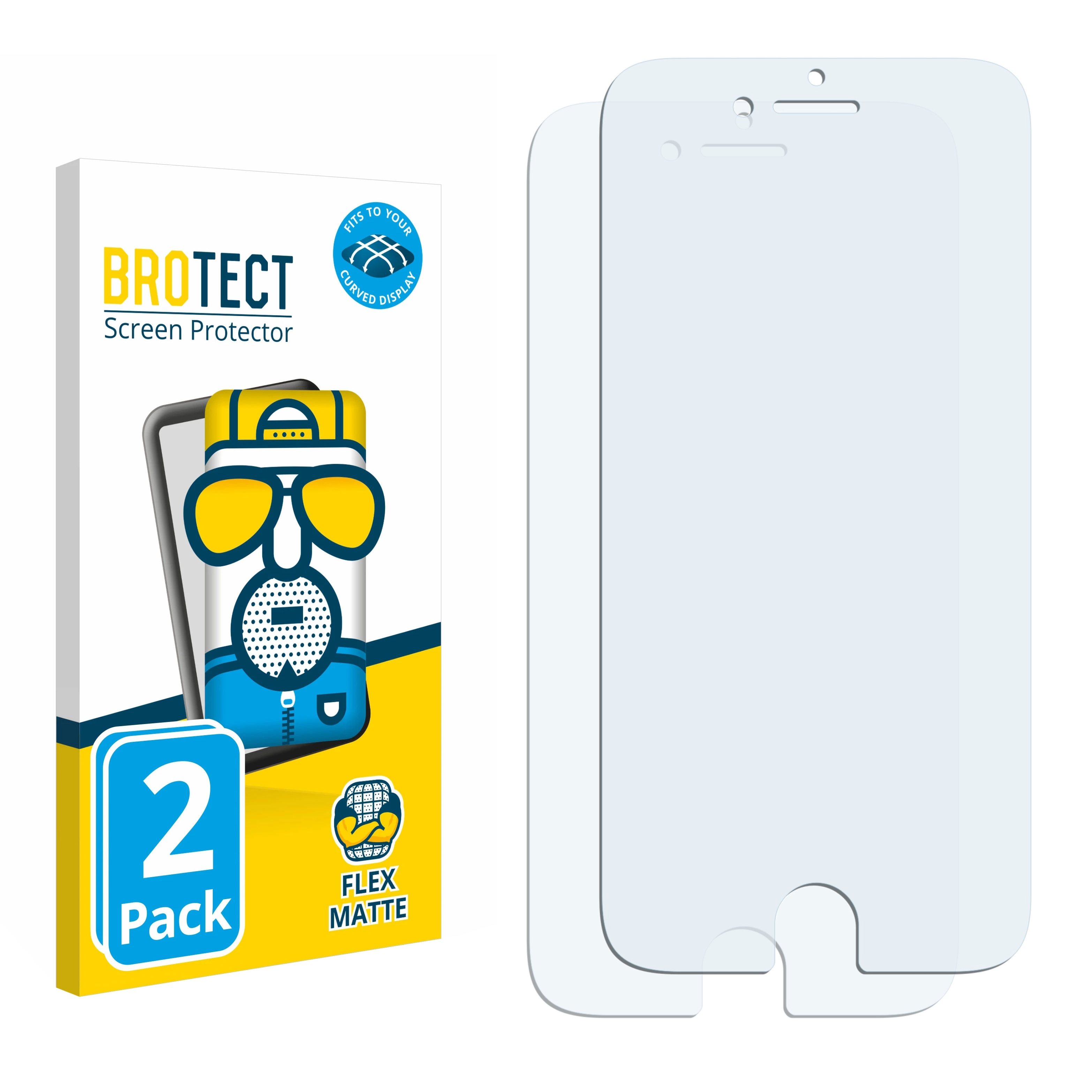 3D BROTECT Flex Schutzfolie(für iPhone Curved matt Apple 2x Full-Cover 8)