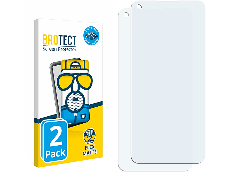 BROTECT 2x Flex Schutzfolie(für Curved matt 9 5G) Full-Cover OnePlus 3D