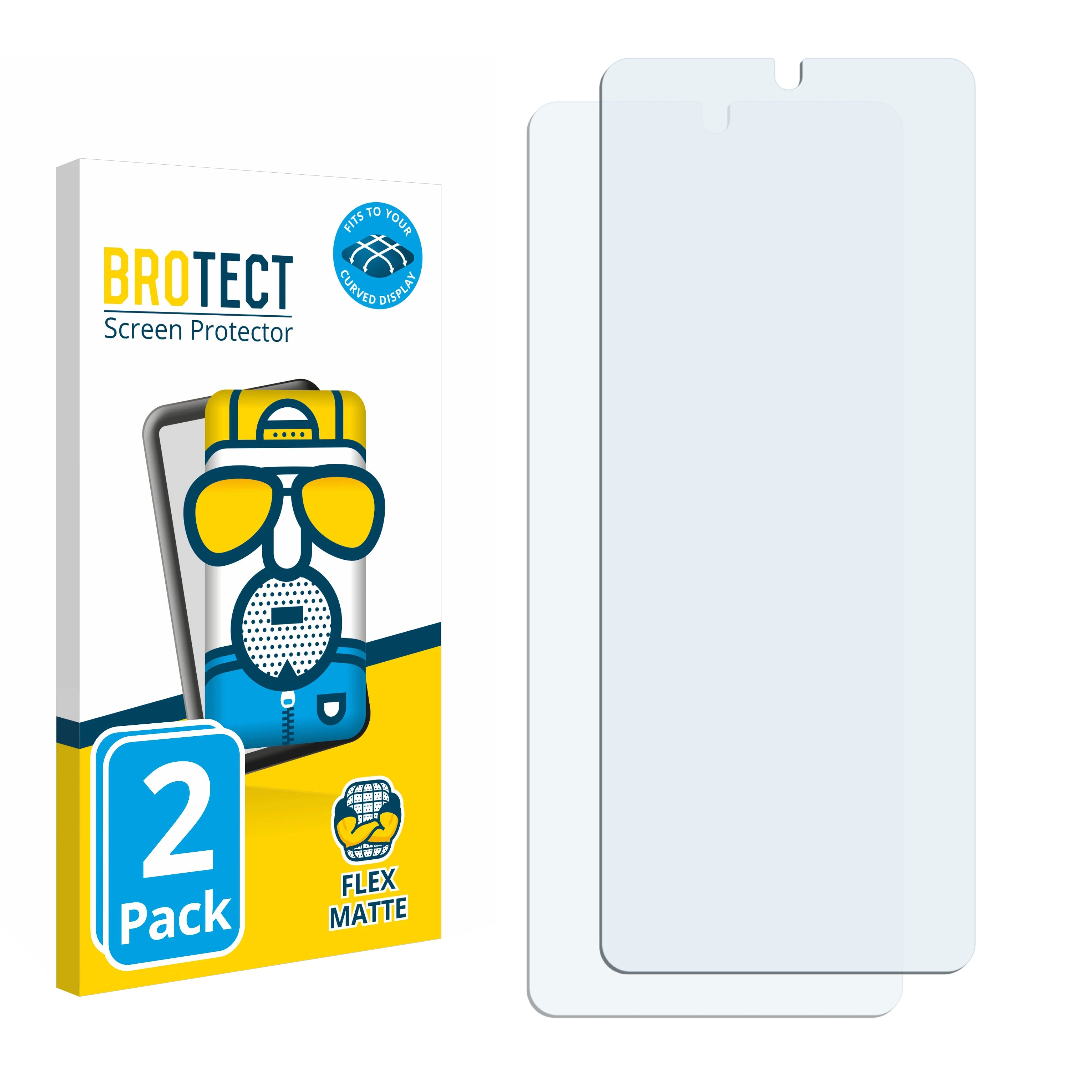 BROTECT 2x Flex Full-Cover Schutzfolie(für matt Curved Flip) Z Galaxy Samsung 3D