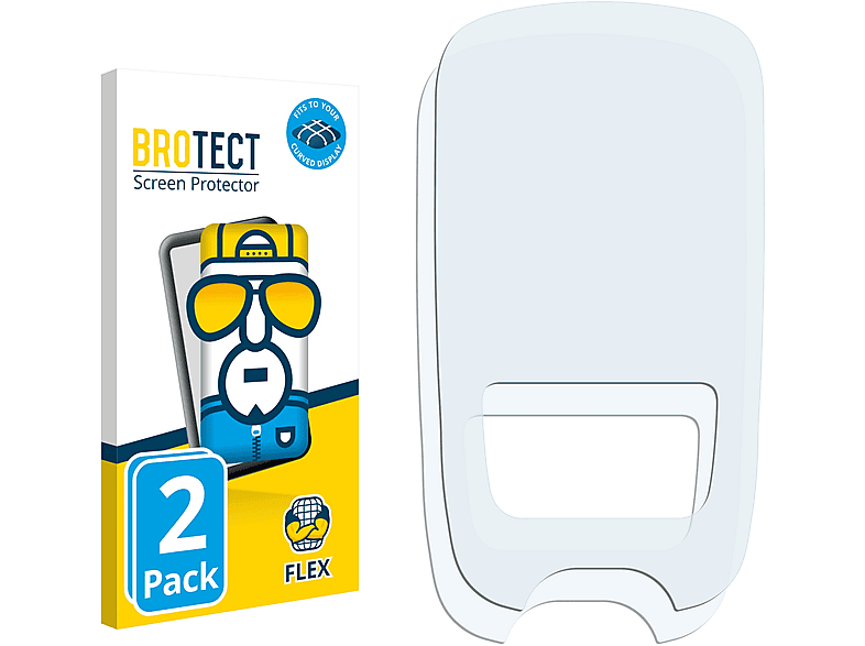 BROTECT 2x Guide) Curved Flex Full-Cover 3D Schutzfolie(für Accu-Chek