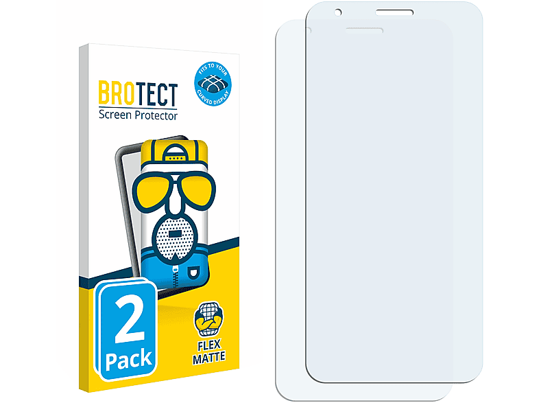 BROTECT 2x Flex Schutzfolie(für 3D Curved 3a Google XL) matt Full-Cover Pixel