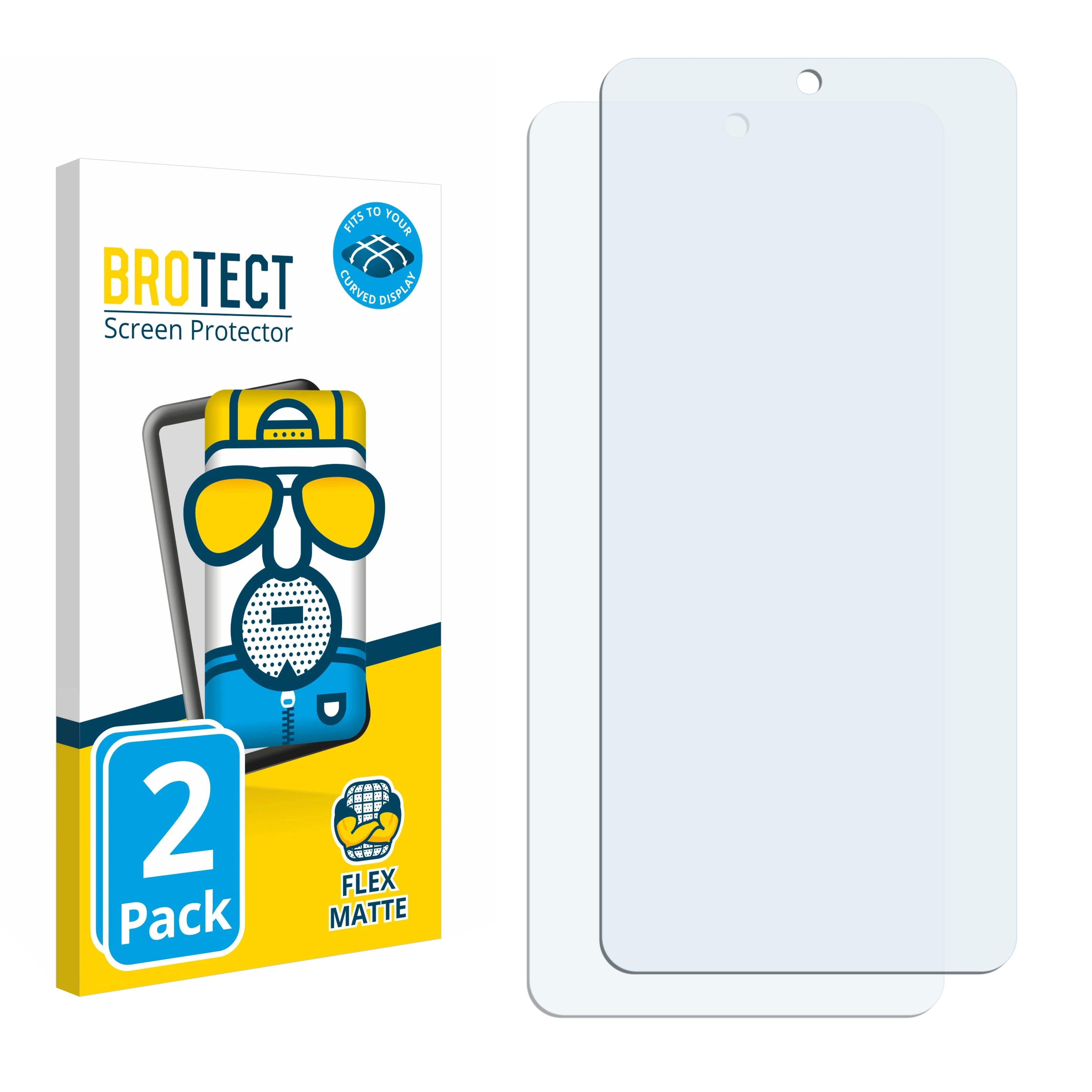 BROTECT 2x Flex matt Full-Cover (case-friendly)) 4G Xiaomi Schutzfolie(für 3D 12 Note Curved Redmi Pro