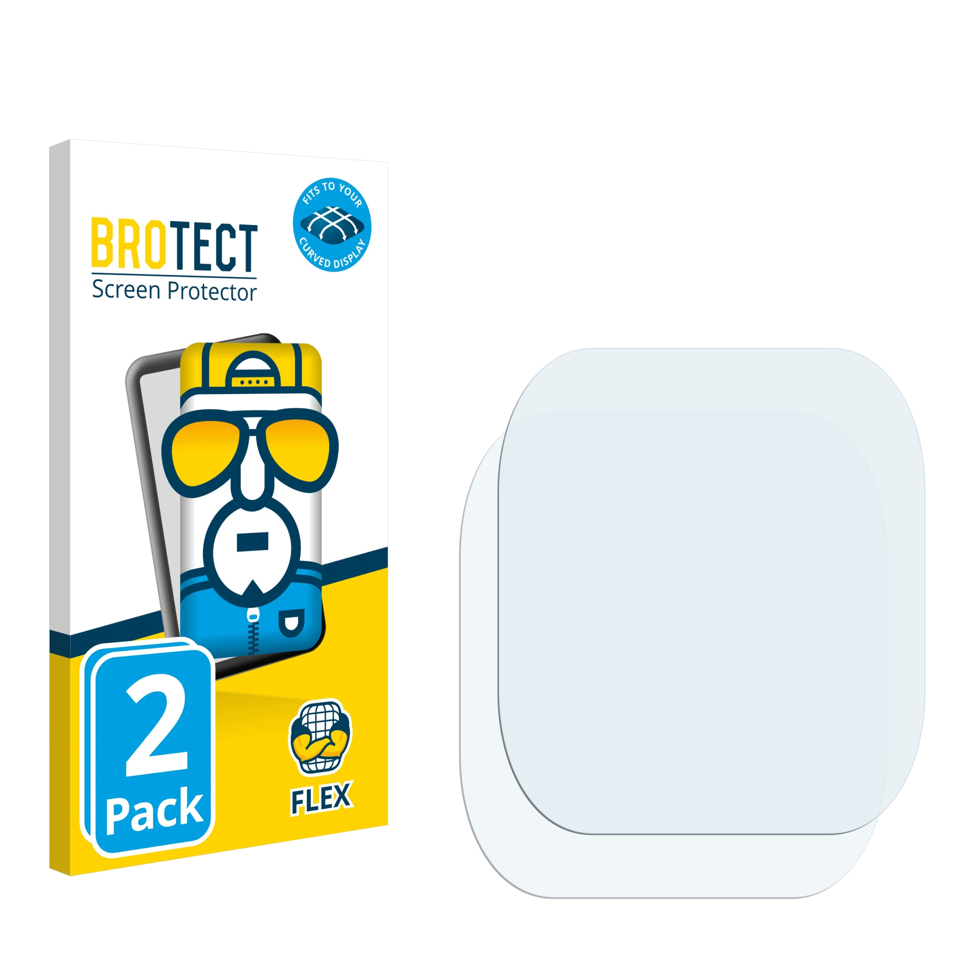 BROTECT 2x Curved Full-Cover Schutzfolie(für Flex 3D Fitonme 4G Smartwatch)