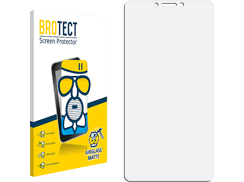 2) BROTECT Airglass Xiaomi Schutzfolie(für matte Max Mi