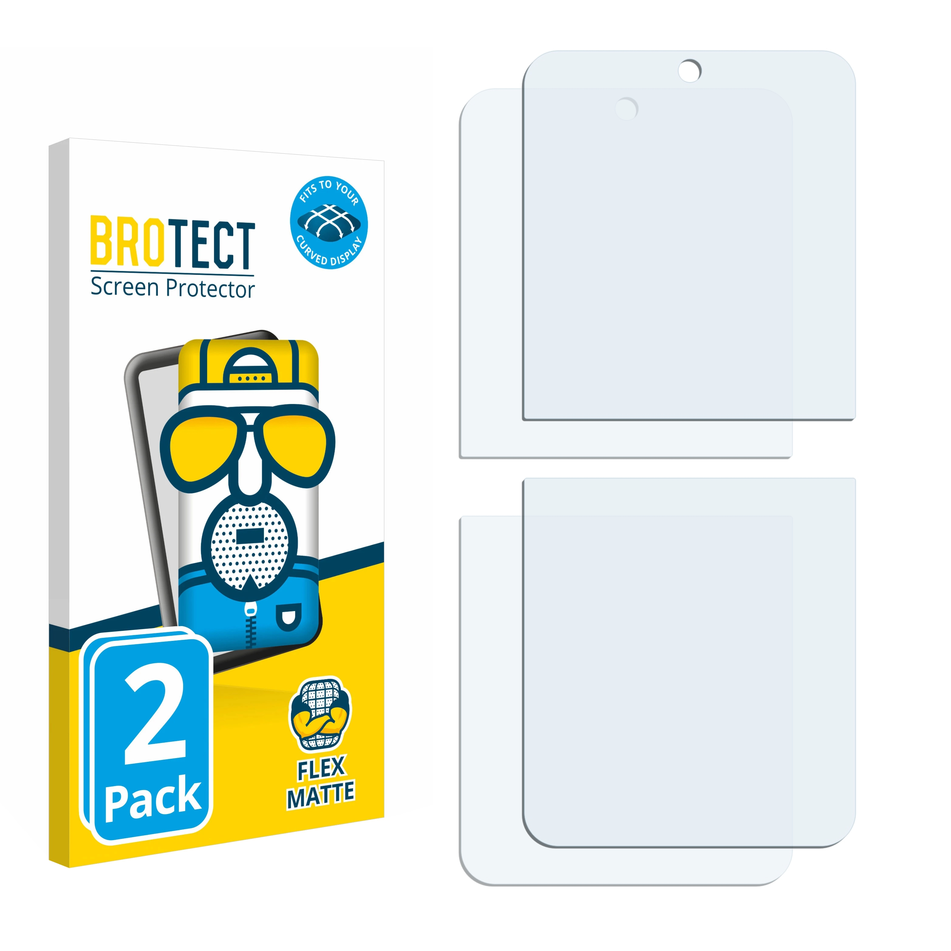 BROTECT 2x Flex matt Full-Cover Samsung Curved 5) Z Flip Galaxy 3D Schutzfolie(für