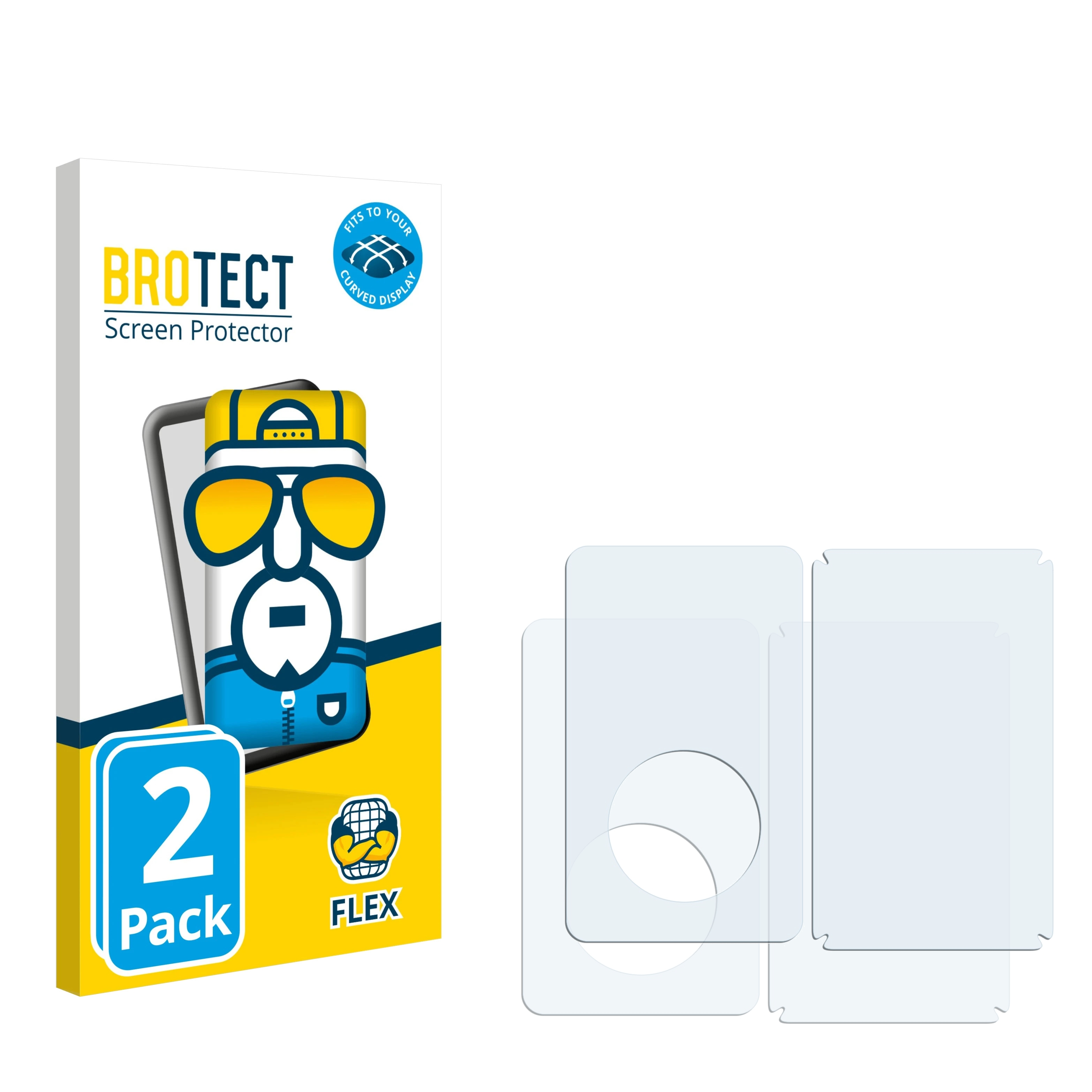 BROTECT 2x Flex Apple Classic Curved (Display+Rückseite)) 3D Schutzfolie(für Video Full-Cover iPod