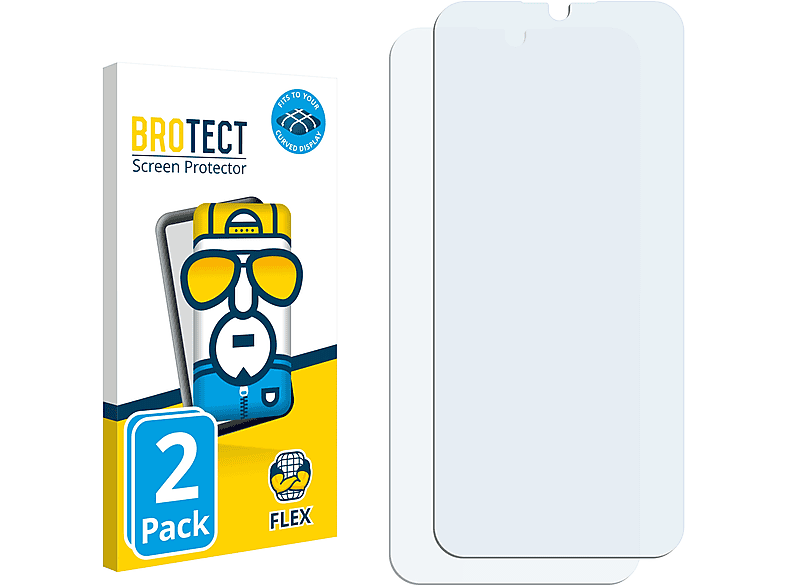 BROTECT 2x Flex Full-Cover 3D Xiaomi Schutzfolie(für Mi 10 Lite) Curved