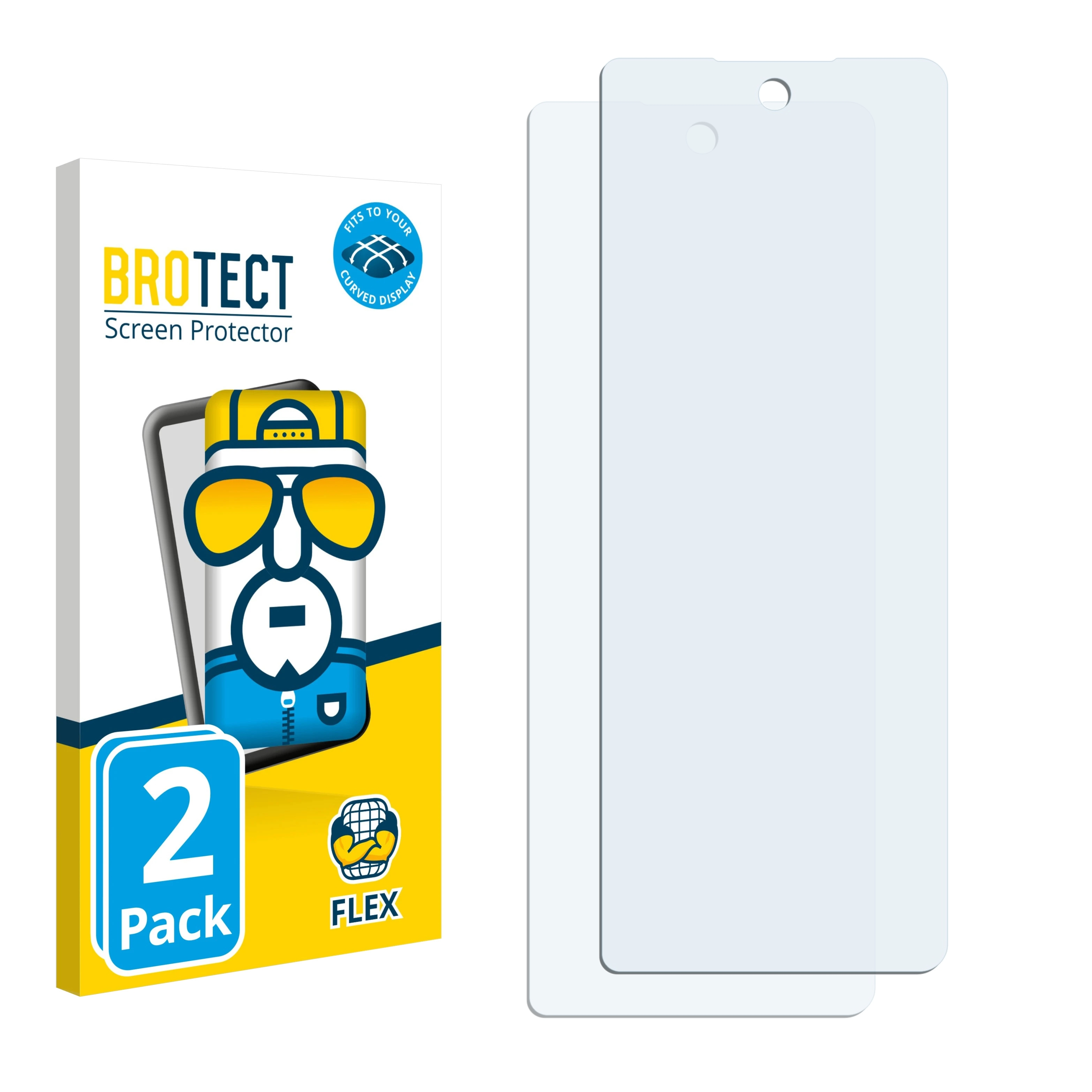 BROTECT 2x Galaxy Z Schutzfolie(für Samsung Fold Curved 5G) Flex 3D Full-Cover 2
