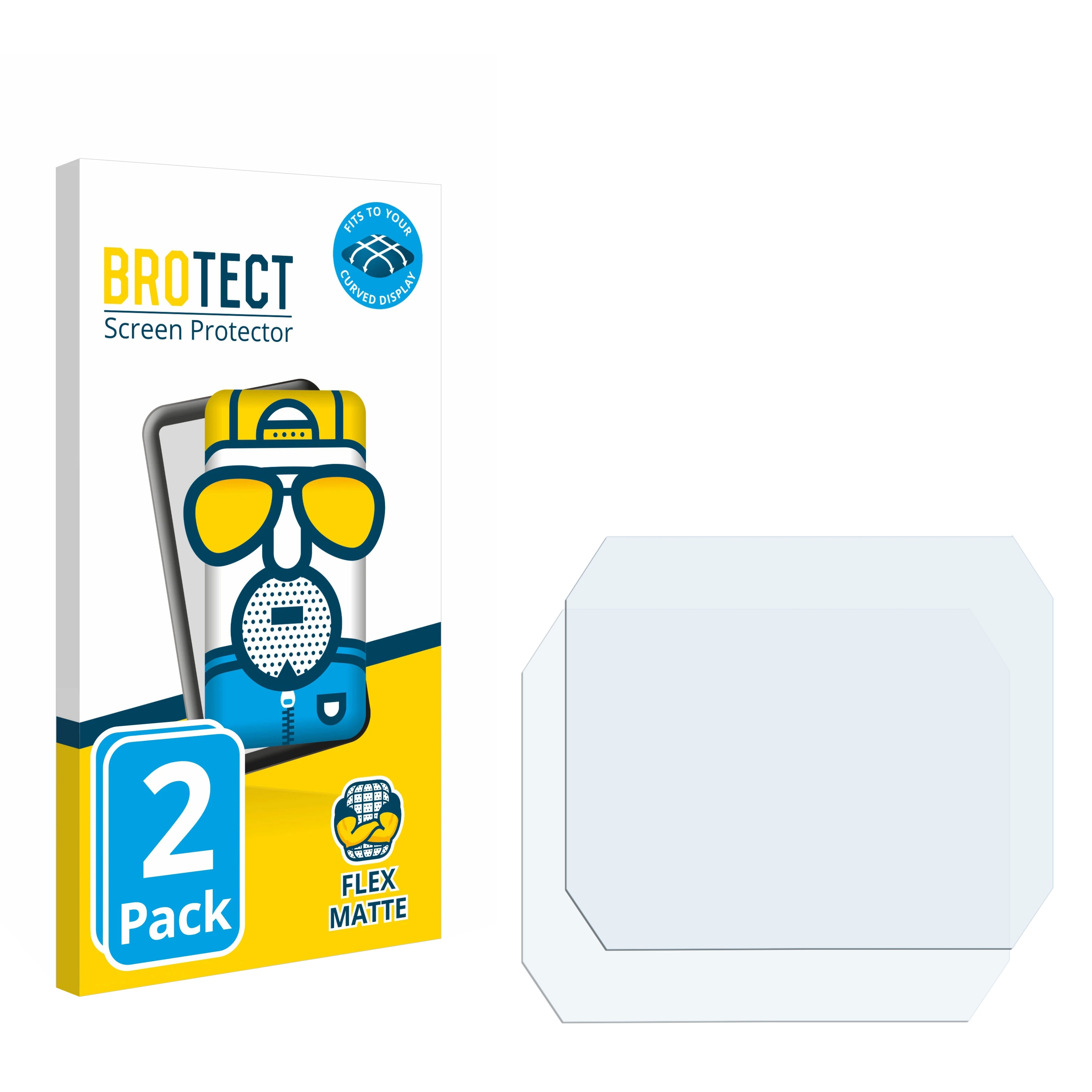 BROTECT 2x Flex matt Full-Cover 3D Schutzfolie(für Casio Curved W-86-1VQES)