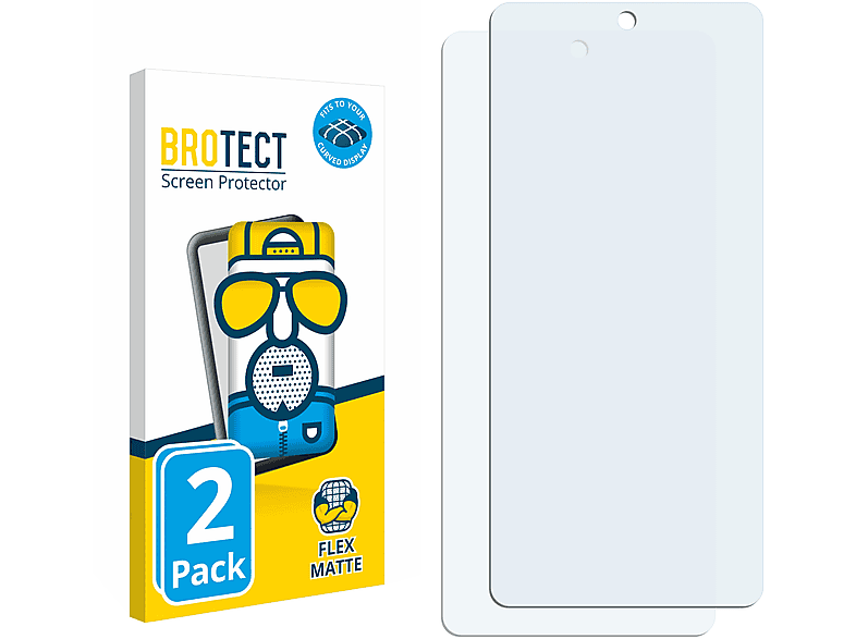 BROTECT 2x Flex matt Full-Cover Ultra) 3D Find Oppo Curved Schutzfolie(für X7