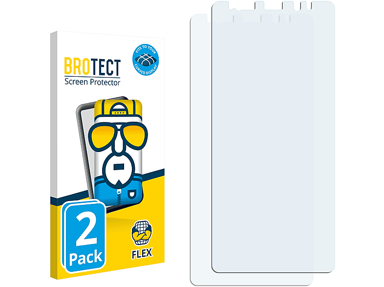 3D Note 8) BROTECT Full-Cover 2x Schutzfolie(für Flex Curved Galaxy Samsung
