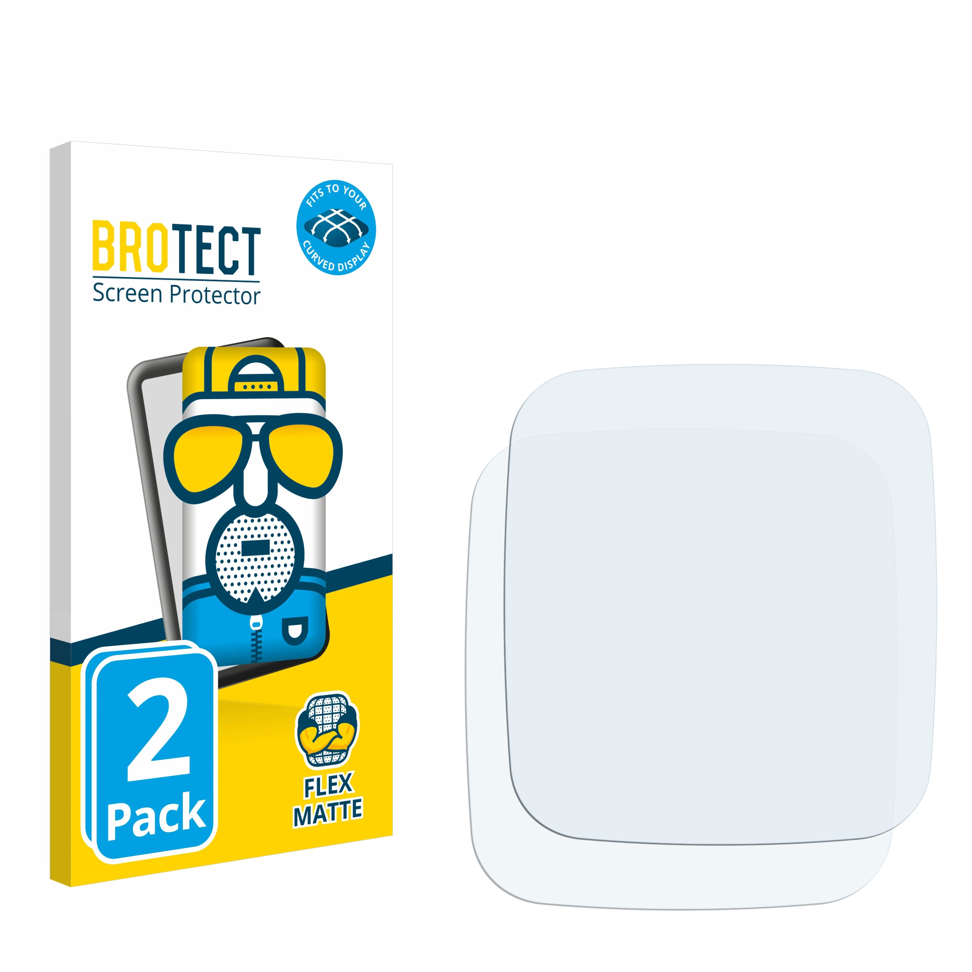 BROTECT 2x Flex matt Schutzfolie(für Venu Full-Cover Garmin Sq) 3D Curved