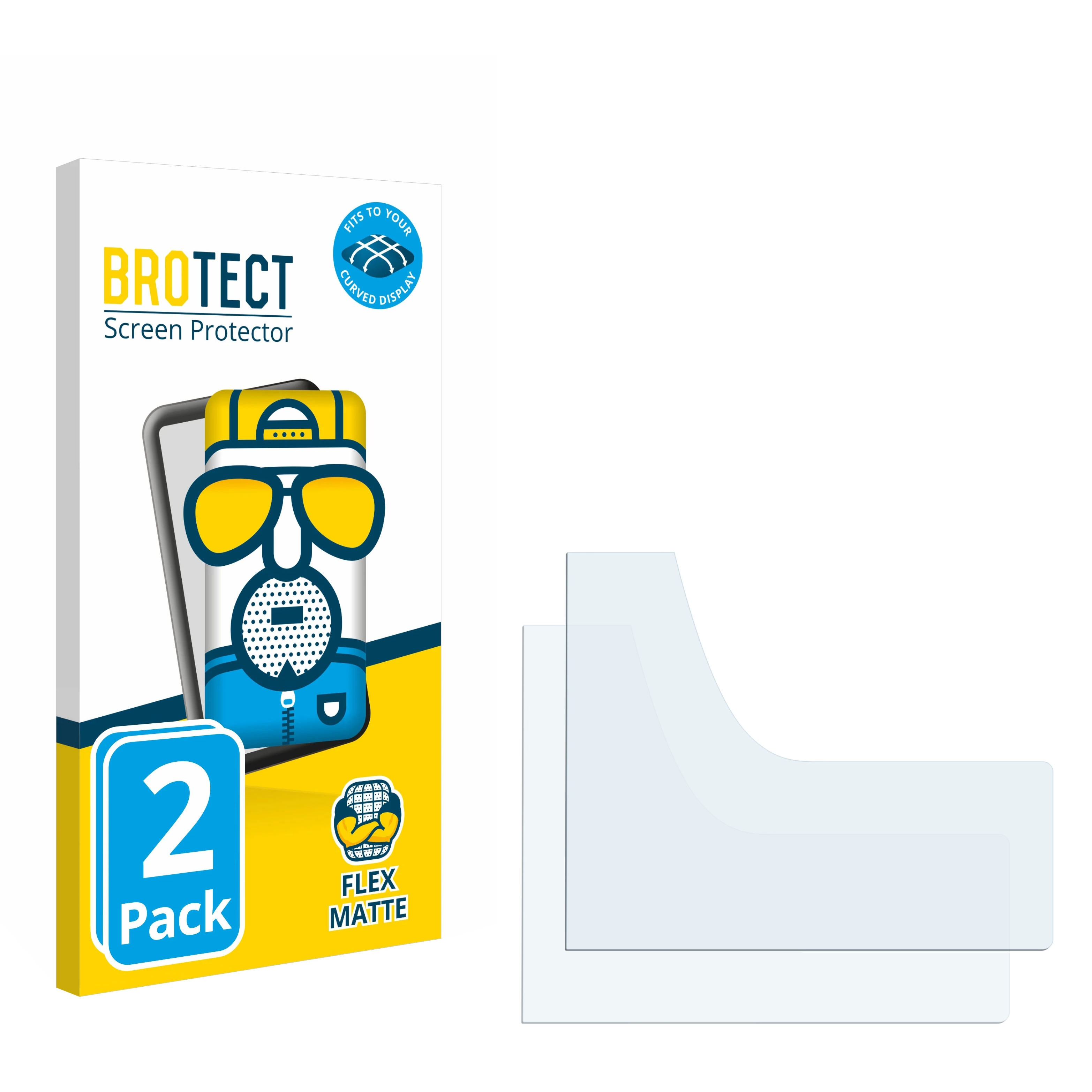 BROTECT 2x Steps Full-Cover 3D Schutzfolie(für Shimano matt SC-E7000) Flex Curved