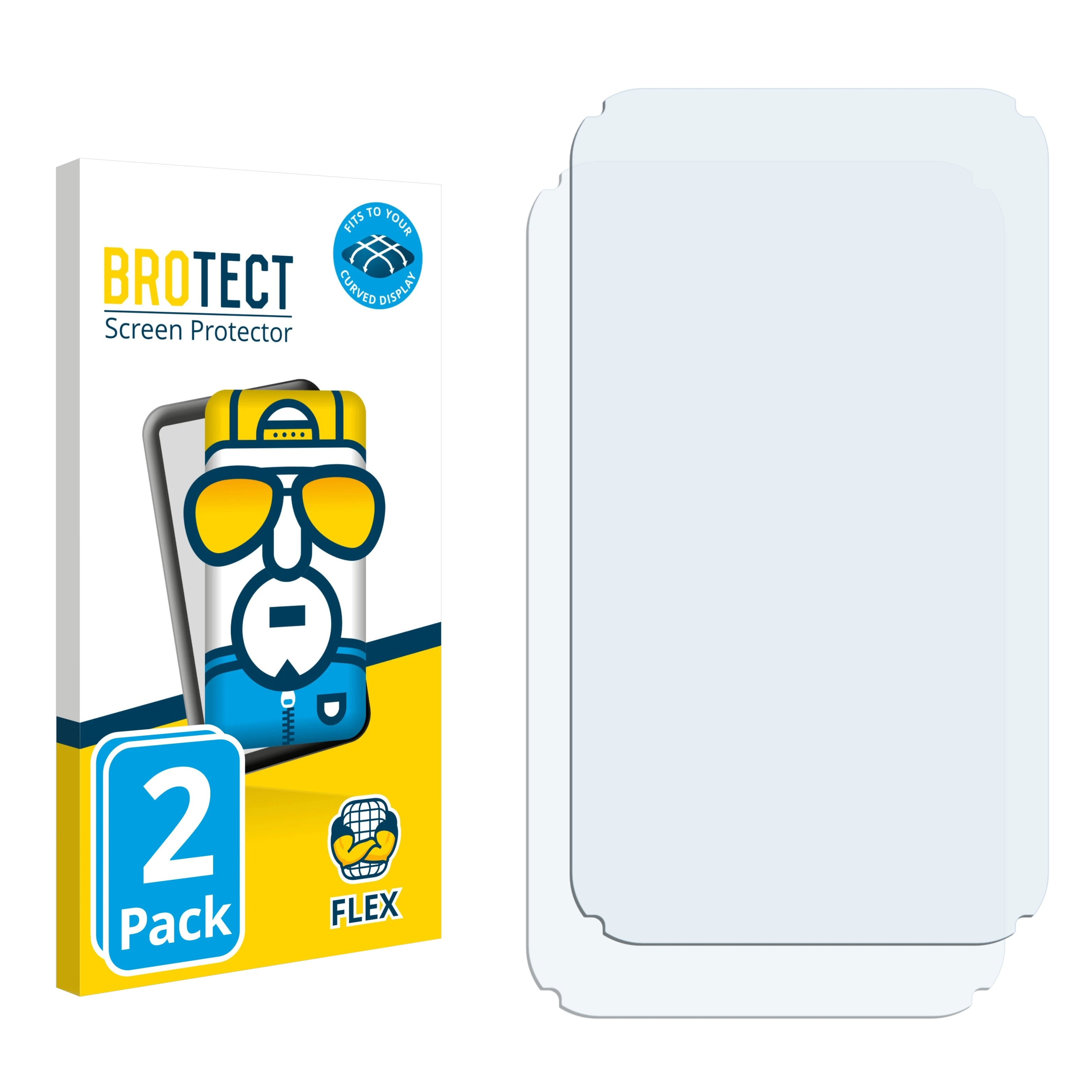 Full-Cover Band 2x BROTECT Flex Honor Curved 7) 3D Schutzfolie(für