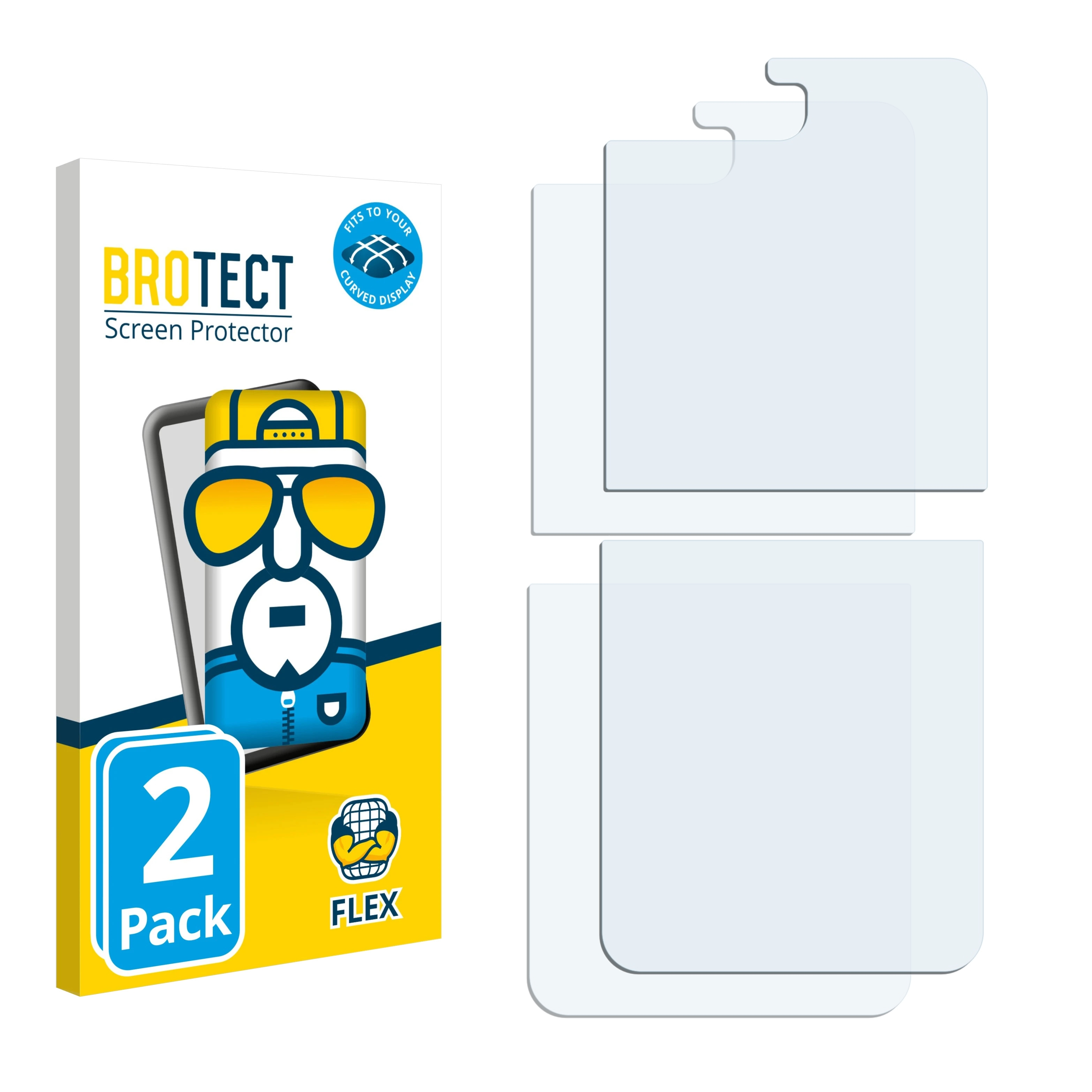 BROTECT 2x Flex Full-Cover 3D Samsung Galaxy 5) Schutzfolie(für Flip Curved Z