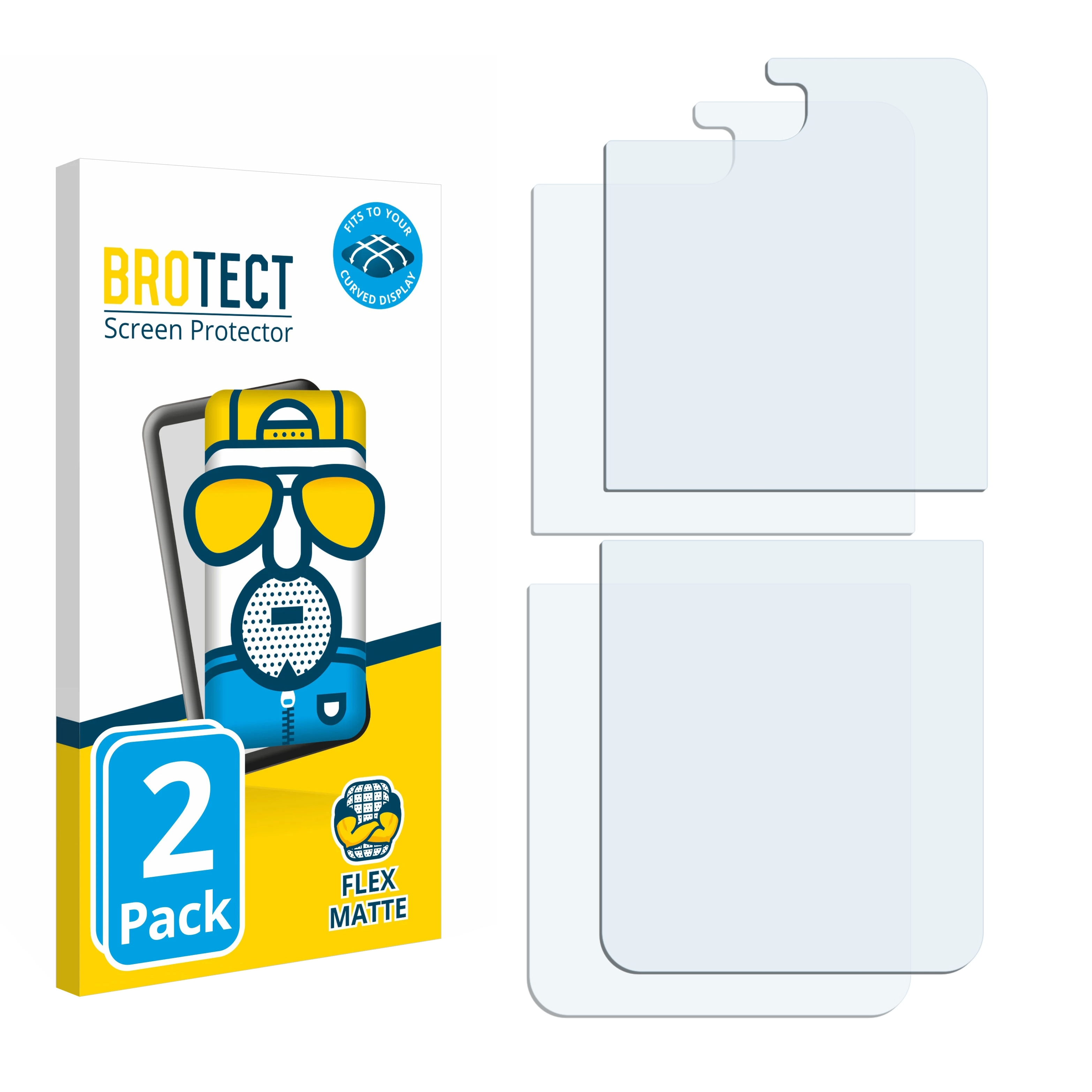 5) 3D 2x Flex Schutzfolie(für Galaxy Curved Flip Full-Cover BROTECT Z Samsung matt