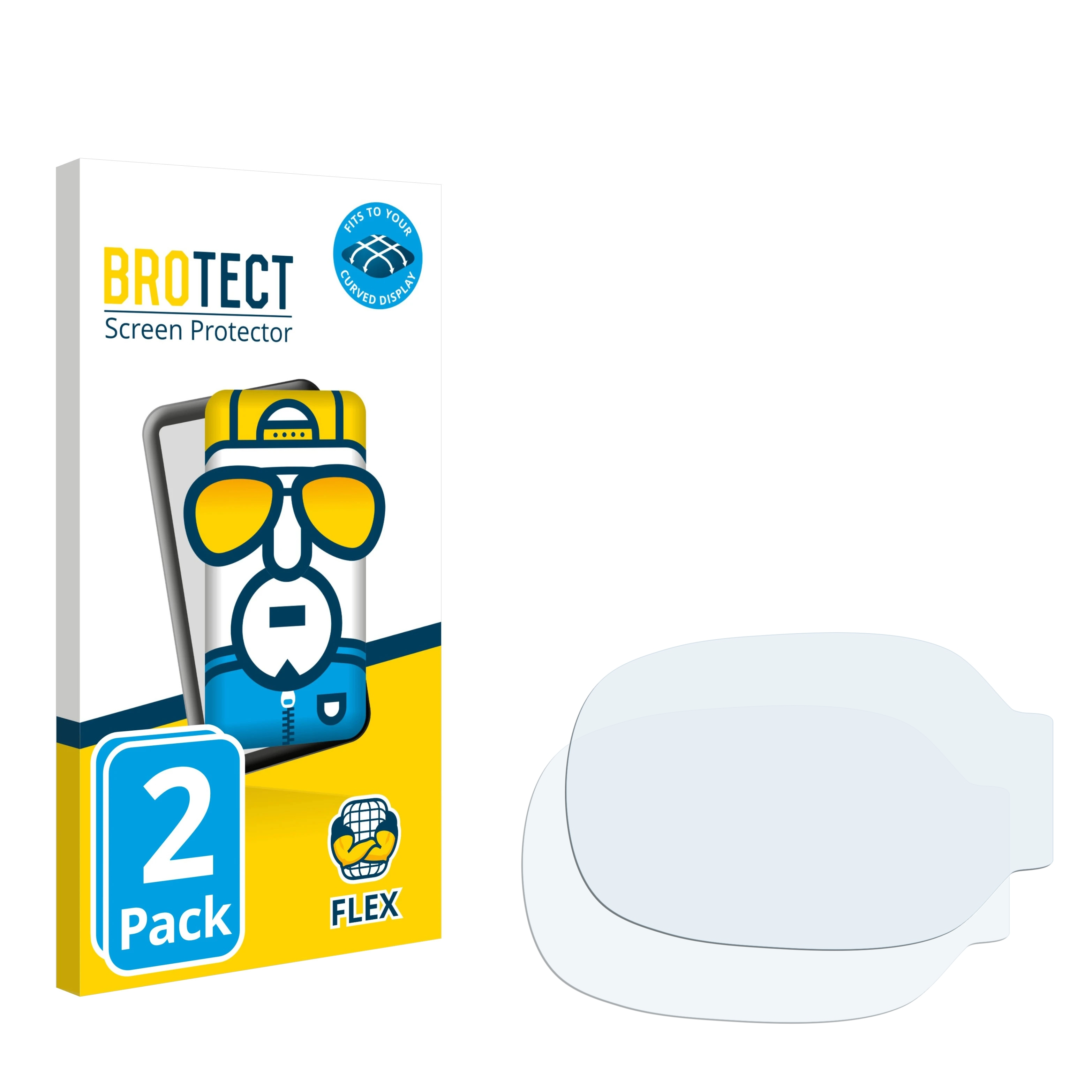 BROTECT 2x Ring) O2 Full-Cover Schutzfolie(für Wellue Curved Flex 3D