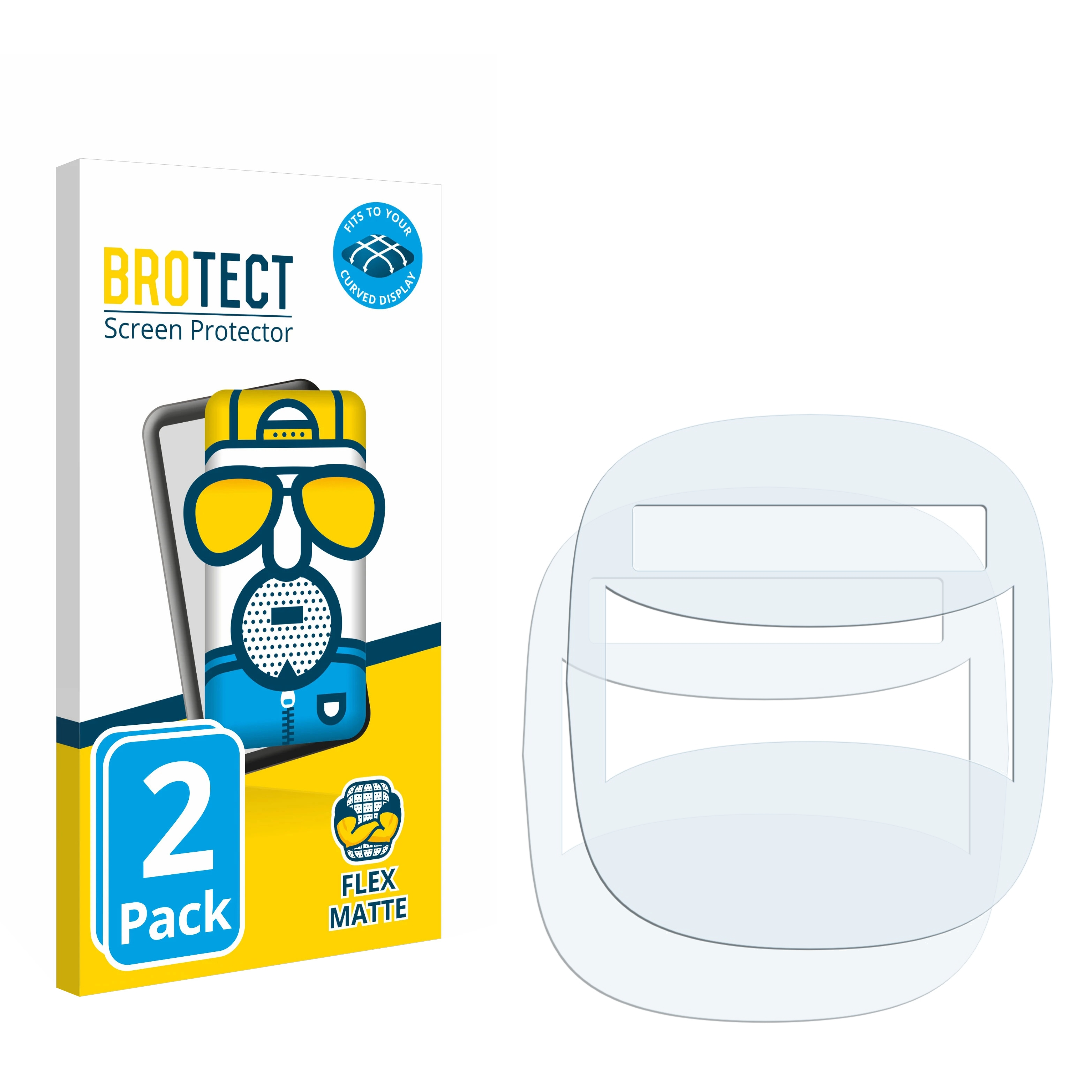 BROTECT 2x 3D Curved Full-Cover T25) Schutzfolie(für Flex matt LENCENT