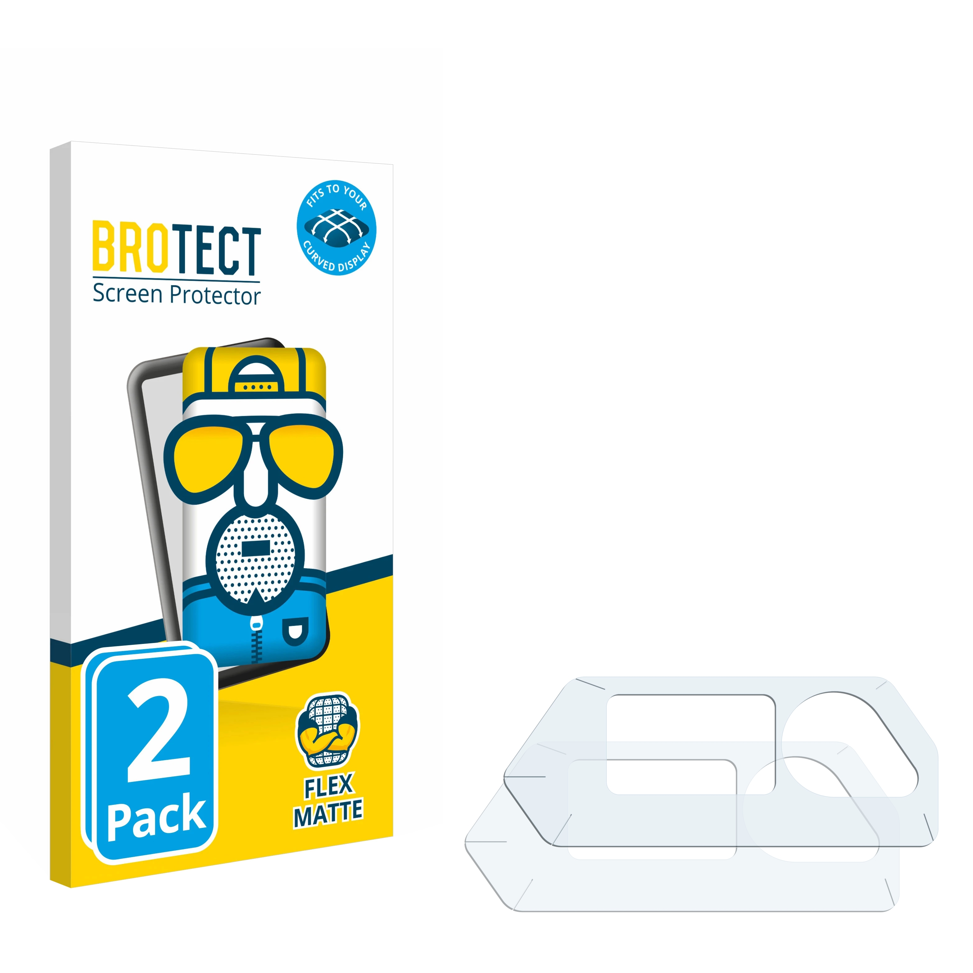 BROTECT 2x Flex Flipper Full-Cover FZ.1) Zero Curved 3D Schutzfolie(für matt