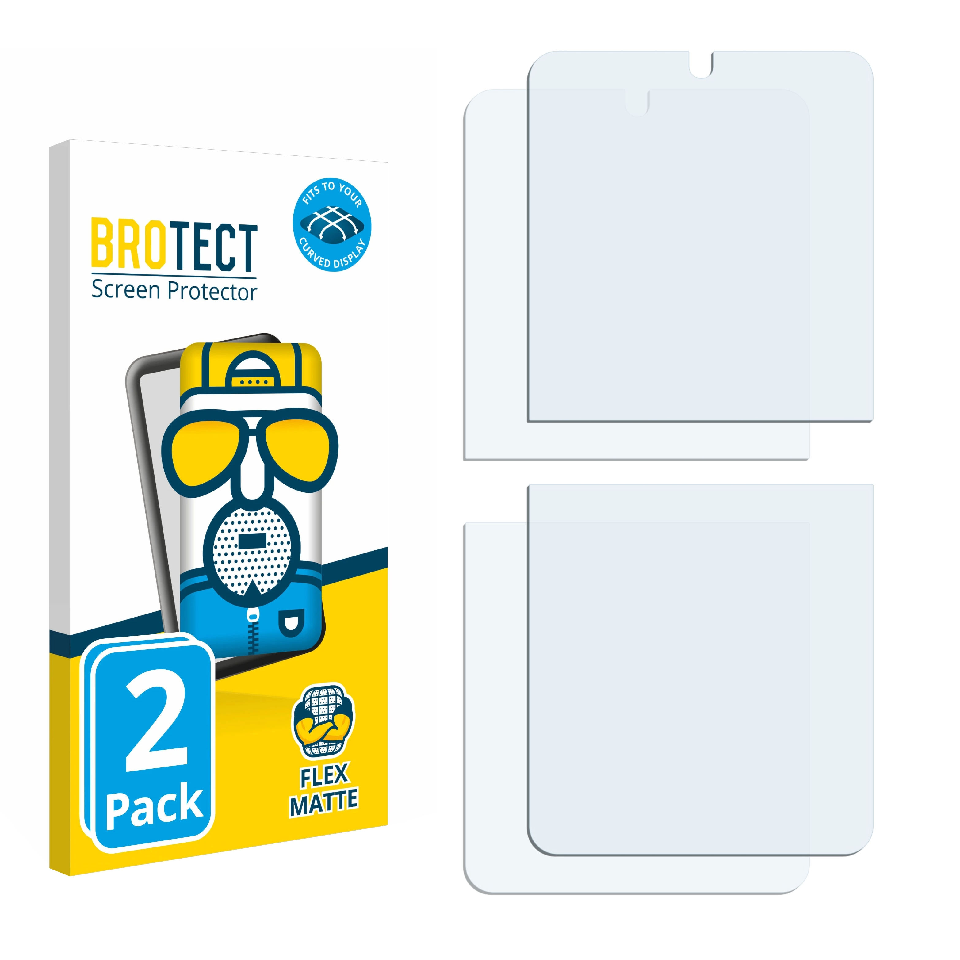 BROTECT 2x Flex matt Full-Cover 3D Flip) Schutzfolie(für Curved Find Oppo N2