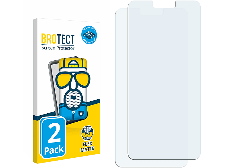BROTECT 2x Flex matt Full-Cover Schutzfolie(für LG Plus G7 Curved ThinQ) 3D