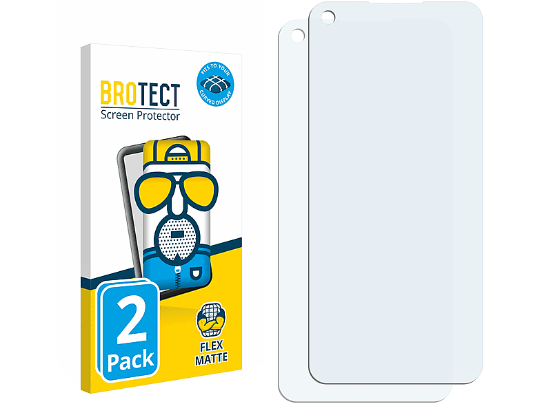 BROTECT 2x Flex Schutzfolie(für 3D Full-Cover Oppo A74 Curved 5G) matt